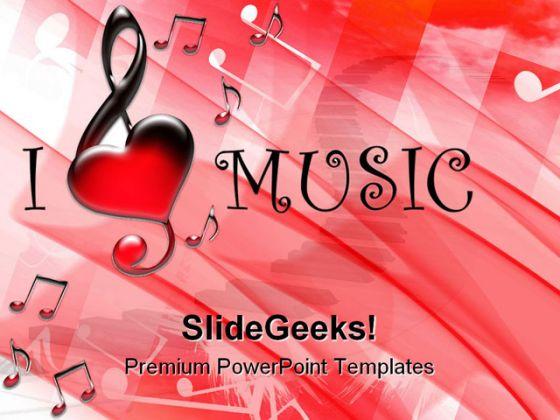 I Love Music Symbol PowerPoint Backgrounds And Templates 1210  Presentation Themes and Graphics Slide01