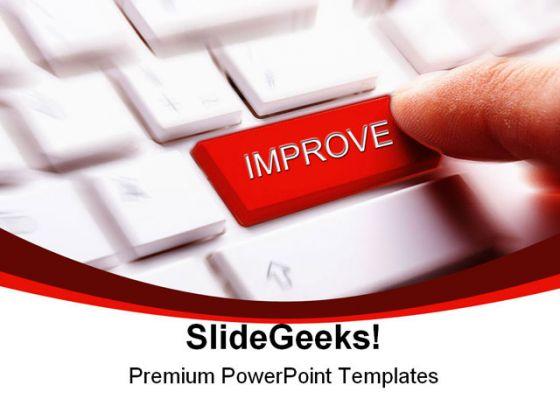 Improve keyboard key business powerpoint backgrounds and templates 1210 Slide00