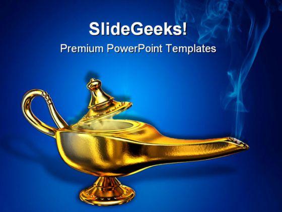 Magic lamp business powerpoint templates and powerpoint backgrounds 0711 Slide01