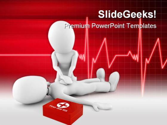 Man providing first aid medical powerpoint templates and powerpoint backgrounds 0211 Slide01