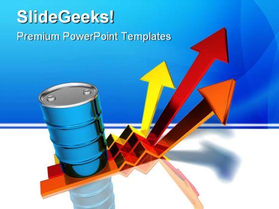 Oil prices rising industrial powerpoint background and template 1210 Slide01