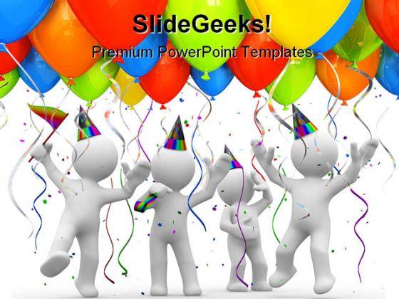 Party balloons holidays powerpoint backgrounds and templates 1210 Slide01