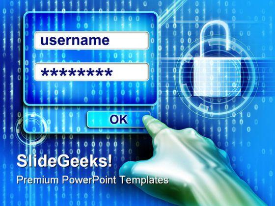 Password protection internet security powerpoint backgrounds and templates 1210 Slide01