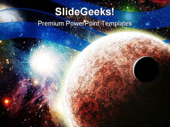 Planets in space earth powerpoint templates and powerpoint backgrounds 0711 Slide01