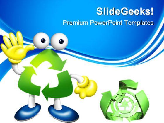 Recycle Boy Environment PowerPoint Templates And PowerPoint Backgrounds 0811  Presentation Themes and Graphics Slide01
