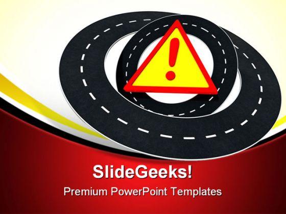 Road warning travel powerpoint templates and powerpoint backgrounds 0711 Slide00