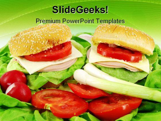 Sandwich and salad health powerpoint templates and powerpoint backgrounds 0211 Slide00