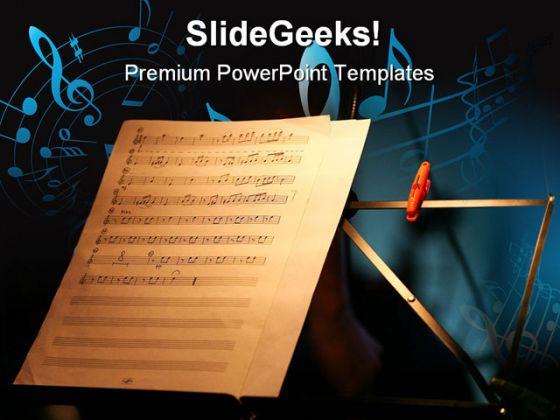 Sheet Music Entertainment PowerPoint Templates And PowerPoint Backgrounds 0711  Presentation Themes and Graphics Slide01