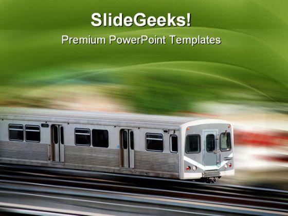 Speed train travel powerpoint templates and powerpoint backgrounds 0811 Slide00