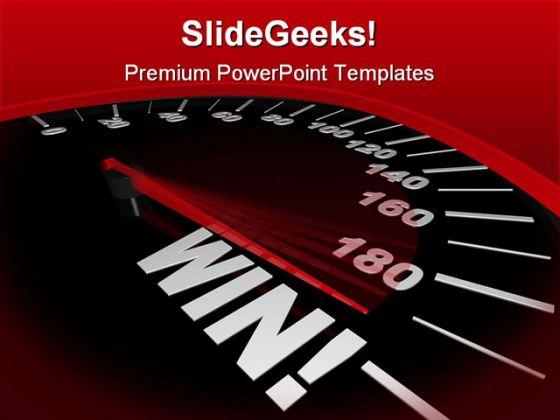 Speedometer Shows Win Metaphor PowerPoint Templates And PowerPoint Backgrounds 0811  Presentation Themes and Graphics Slide01
