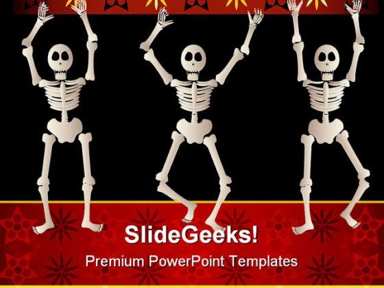 Spooky skeletons science powerpoint templates and powerpoint backgrounds 0611 Slide01