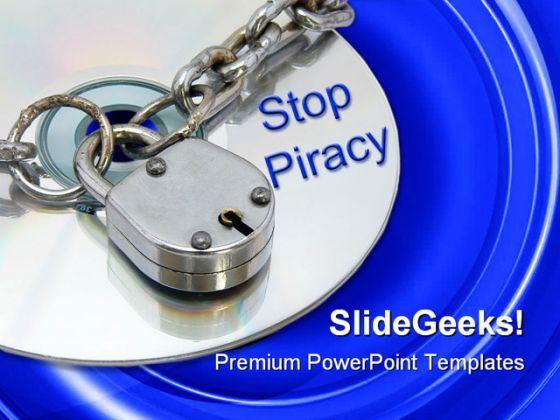 Stop Piracy Security PowerPoint Templates And PowerPoint Backgrounds 0111  Presentation Themes and Graphics Slide01