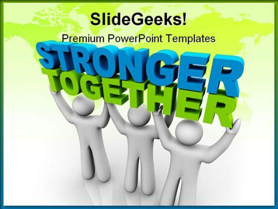 Stronger together business powerpoint background and template 1210 Slide01