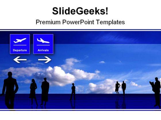 Stylized airport travel powerpoint background and template 1210 Slide01