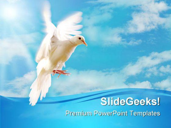 White Dove Nature PowerPoint Templates And PowerPoint Backgrounds 0411  Presentation Themes and Graphics Slide01