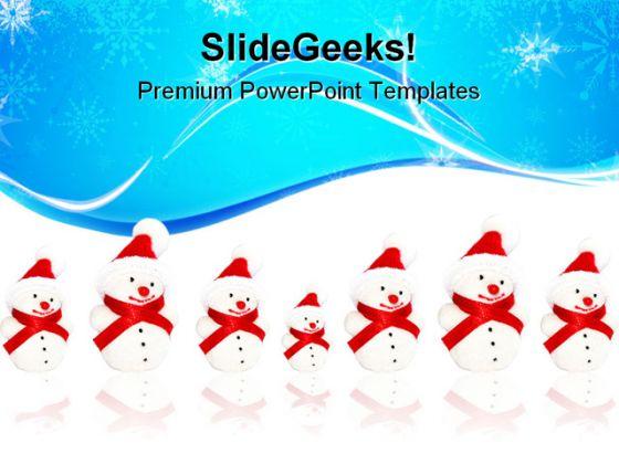 Winter snowmen festival powerpoint templates and powerpoint backgrounds 0911 Slide00