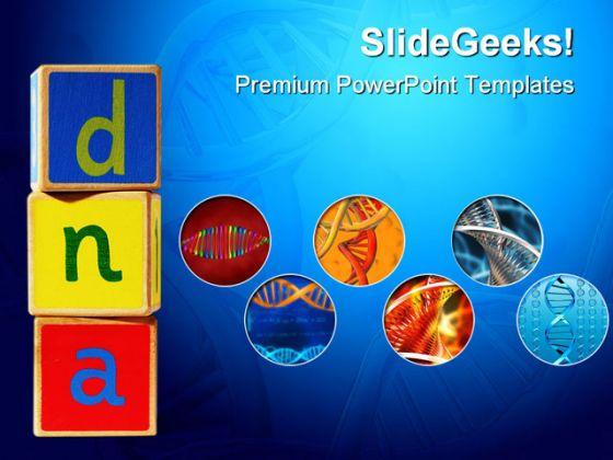 Wooden blocks dna science powerpoint templates and powerpoint backgrounds 0211 Slide01