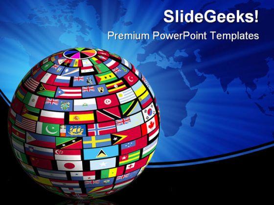 World Flags Globe Earth PowerPoint Background And Template 1210  Presentation Themes and Graphics Slide01