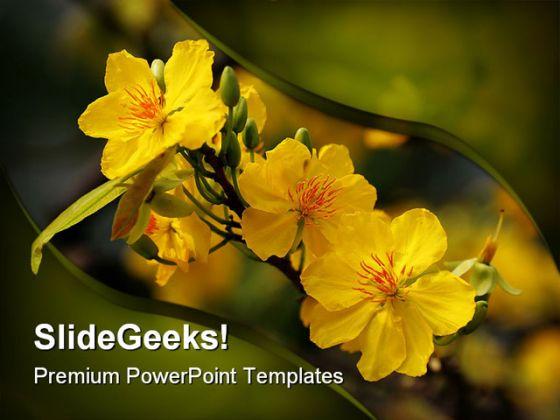 Yellow Flower Nature PowerPoint Templates And PowerPoint Backgrounds 0211  Presentation Themes and Graphics Slide01