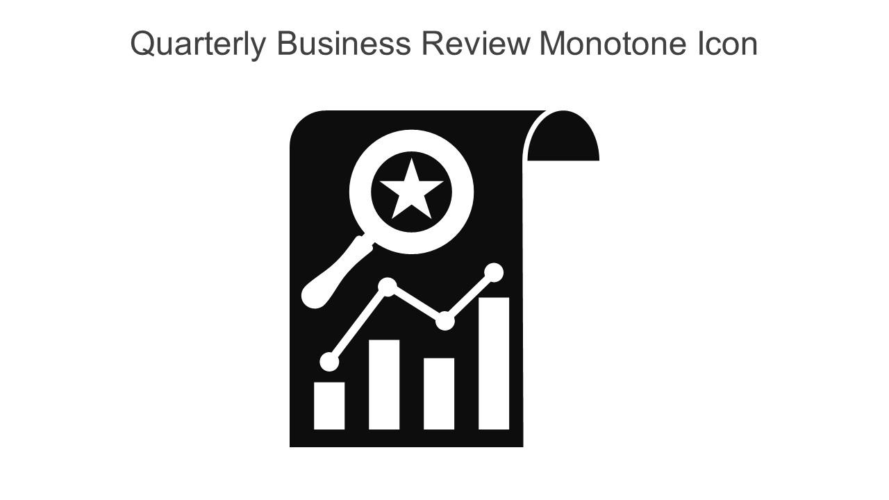 Quarterly Business Review Monotone Icon In Powerpoint Pptx Png And