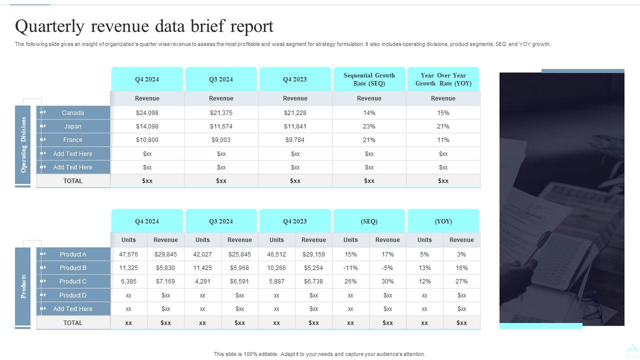 Quarterly Revenue Data Brief Report