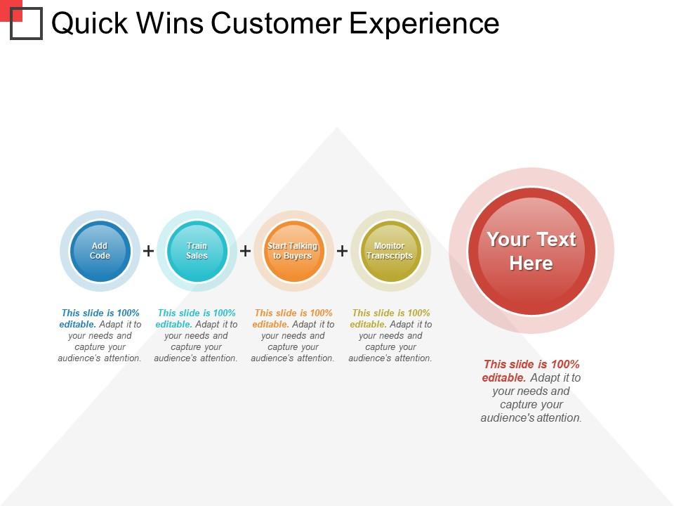 Quick wins customer experience powerpoint slides Slide01
