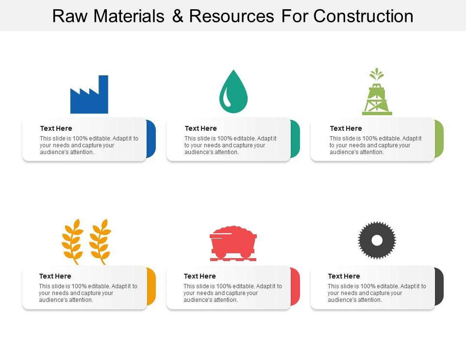 Raw Materials And Resources For Construction PowerPoint Design