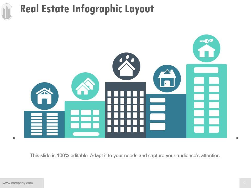 Real estate infographic layout powerpoint shapes Slide01