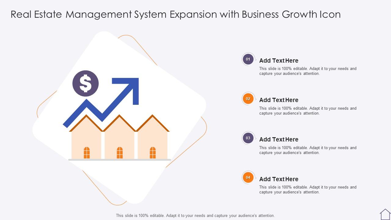 Real Estate Management System Expansion With Business Growth Icon