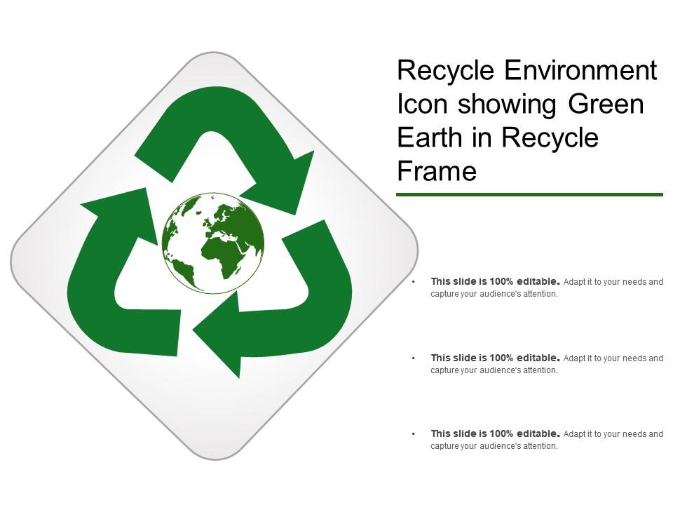 Recycle environment icon showing green earth in recycle frame Slide01