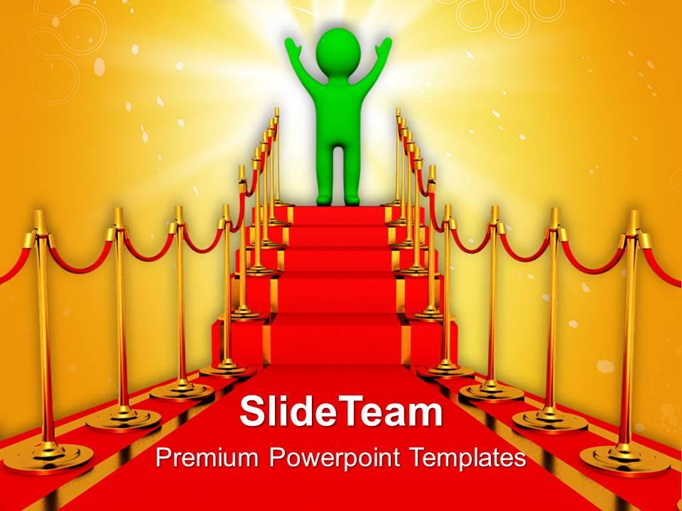 Red carpet path first competiton powerpoint templates ppt themes and graphics 0113 Slide00