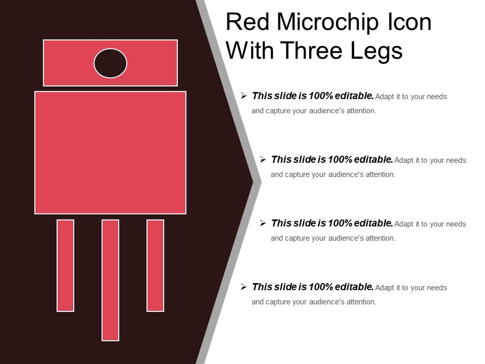 Red microchip icon with three legs Slide01