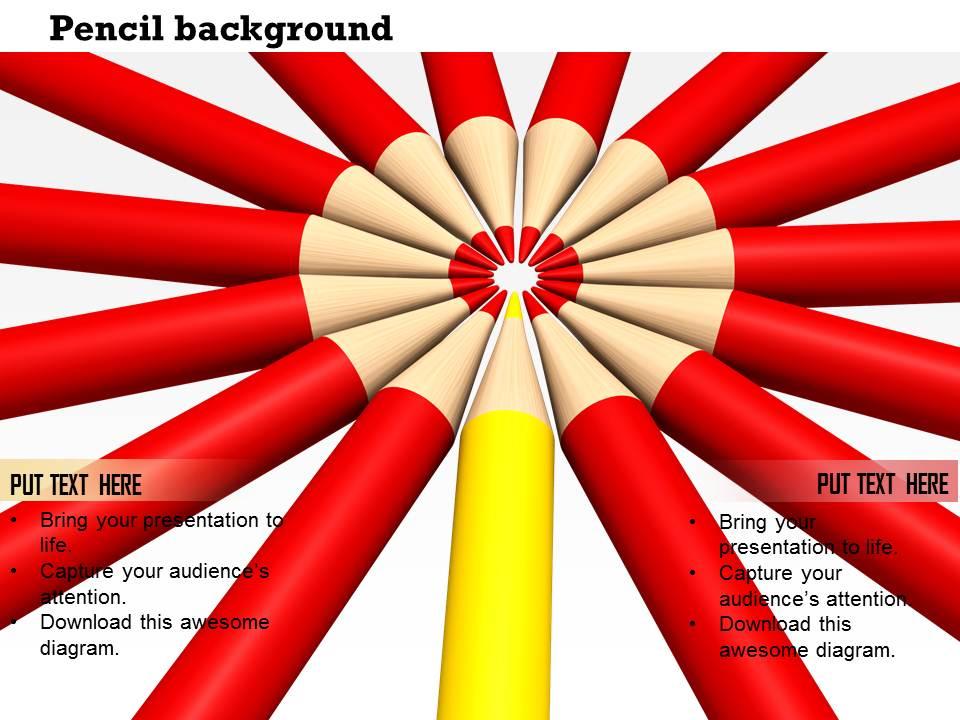 red_pencils_with_yellow_leader_pointing_together_in_center_Slide01