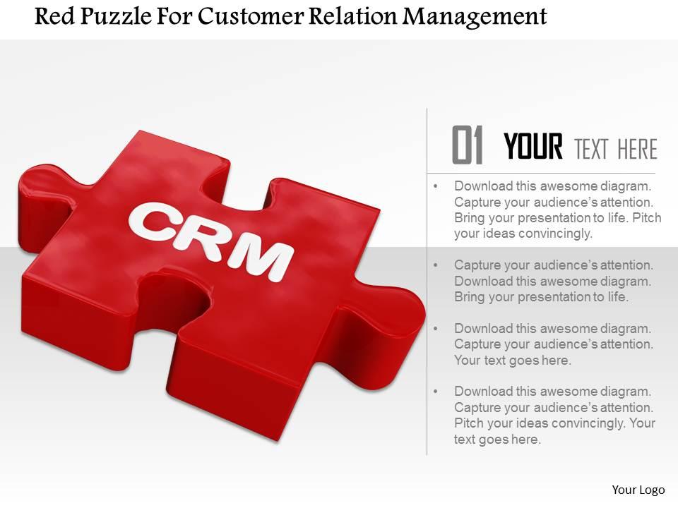 Red puzzle for customer relation management image graphics for powerpoint Slide01