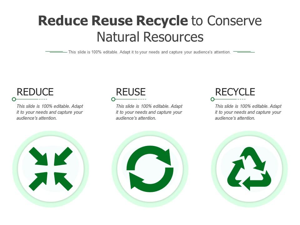 Reduce reuse recycle to conserve natural resources Slide01