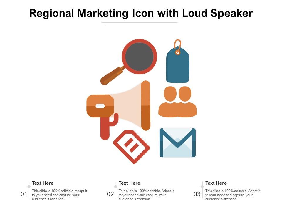 Regional Marketing Icon With Loud Speaker | Presentation Graphics ...