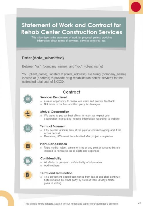 Rehab Center Construction Proposal Report Sample Example Document Good Adaptable