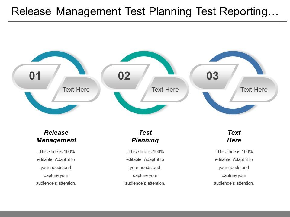 Release management test planning test reporting infrastructure development Slide01