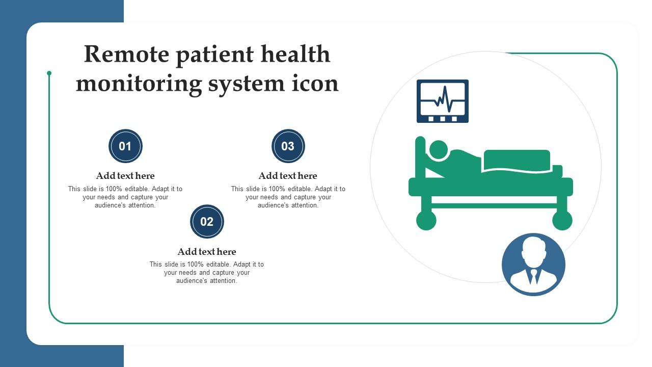 Remote Patient Health Monitoring System Icon PPT Slide