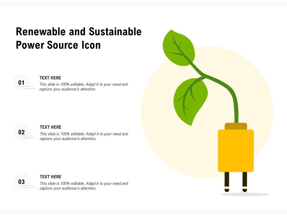 Renewable and sustainable power source icon