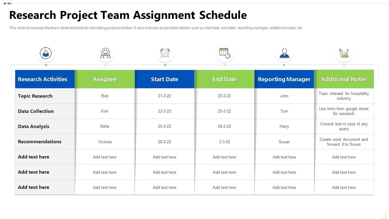 project team assignments template