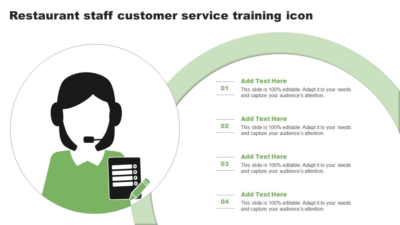 Restaurant Staff Customer Service Training Icon PPT Example