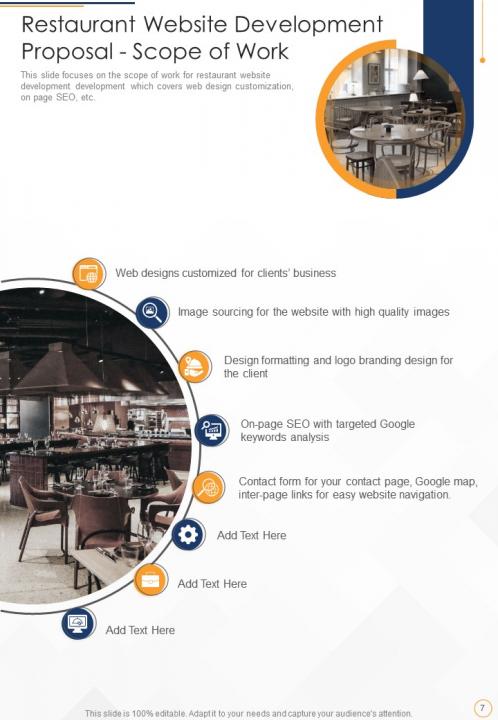 Restaurant website development proposal example document report doc pdf ppt Slide07