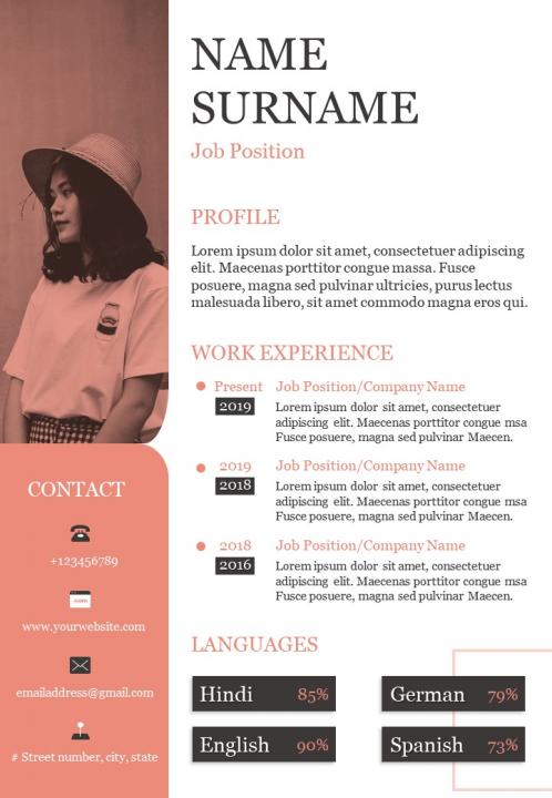 Resume Business Curriculum Vitae Powerpoint Sample Template 