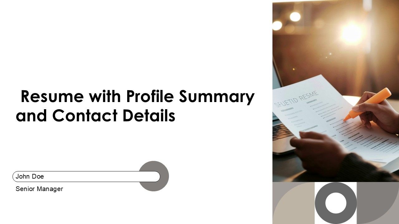 Resume With Profile Summary And Contact Details PPT Example AT Resume With Profile Summary And Contact Details PPT Example AT