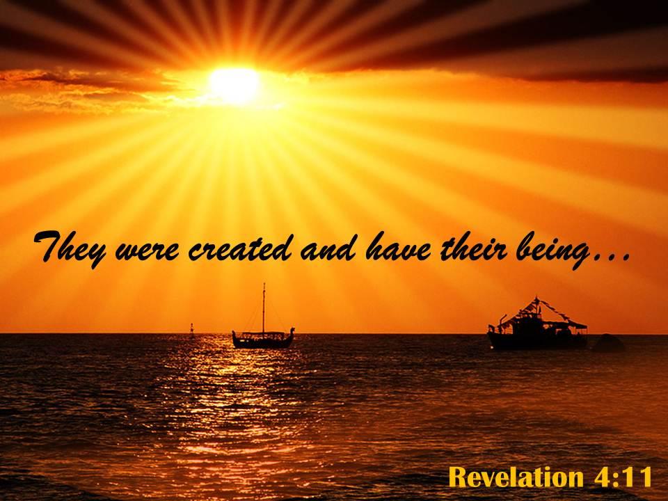 Revelation 4 11 they were created and have powerpoint church sermon Slide01