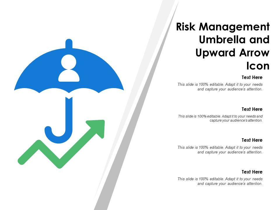 Risk management umbrella and upward arrow icon Slide00