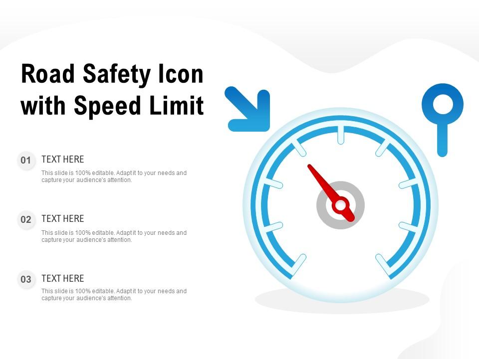 Road safety icon with speed limit
