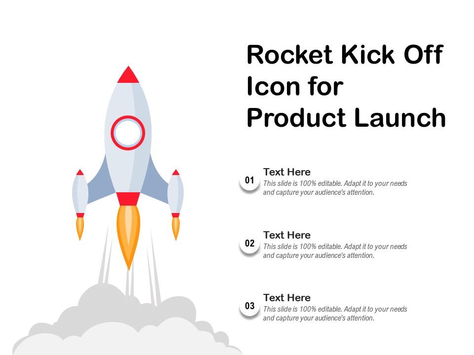 Rocket kick off icon for product launch | Presentation Graphics |  Presentation PowerPoint Example | Slide Templates
