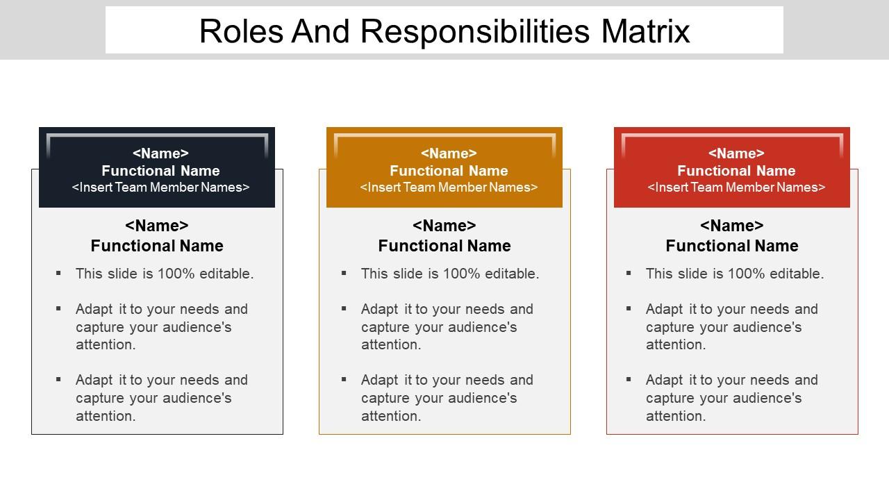 Roles and responsibilities matrix powerpoint show Slide01
